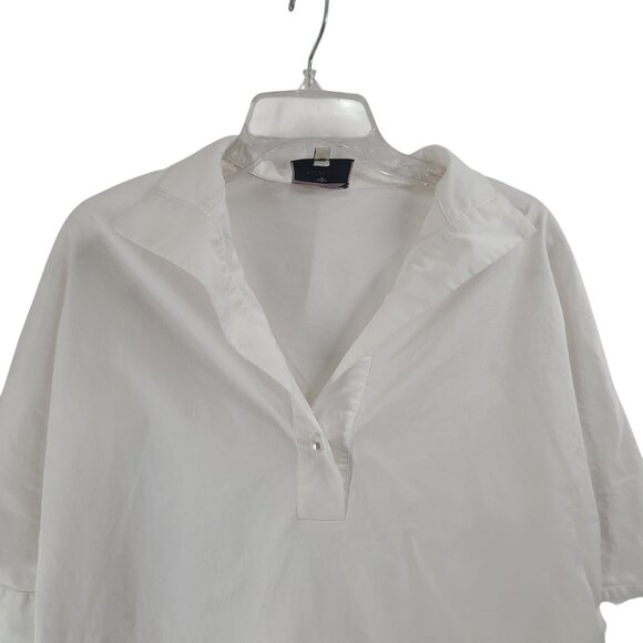 Tuckernuck Women's Pullover Blouse  3/4 SLeeve Collard White Size S Classic - Picture 3 of 7